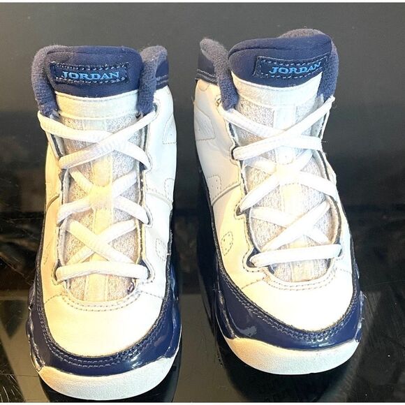 Air Jordan 9 IX Retro UNC White University Blue Shoes Toddler SZ 8C 401812 145 - Picture 3 of 11